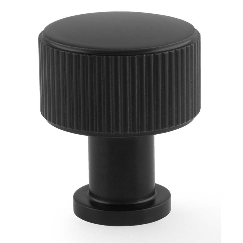 Picture of Lucia Reeded Cupboard Knob in Matt Black - AW807R-BL