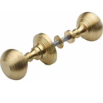 Picture of Rim Reeded Rim Mortice Door Knobs - RIM-V971-SB