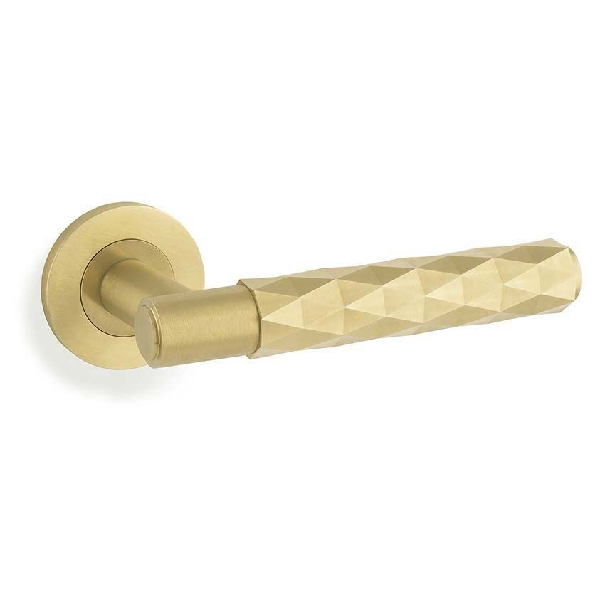 Picture of Alexander & Wilks Spitfire Lever Diamond Cut - Satin Brass Pvd - AW226-SBPVD