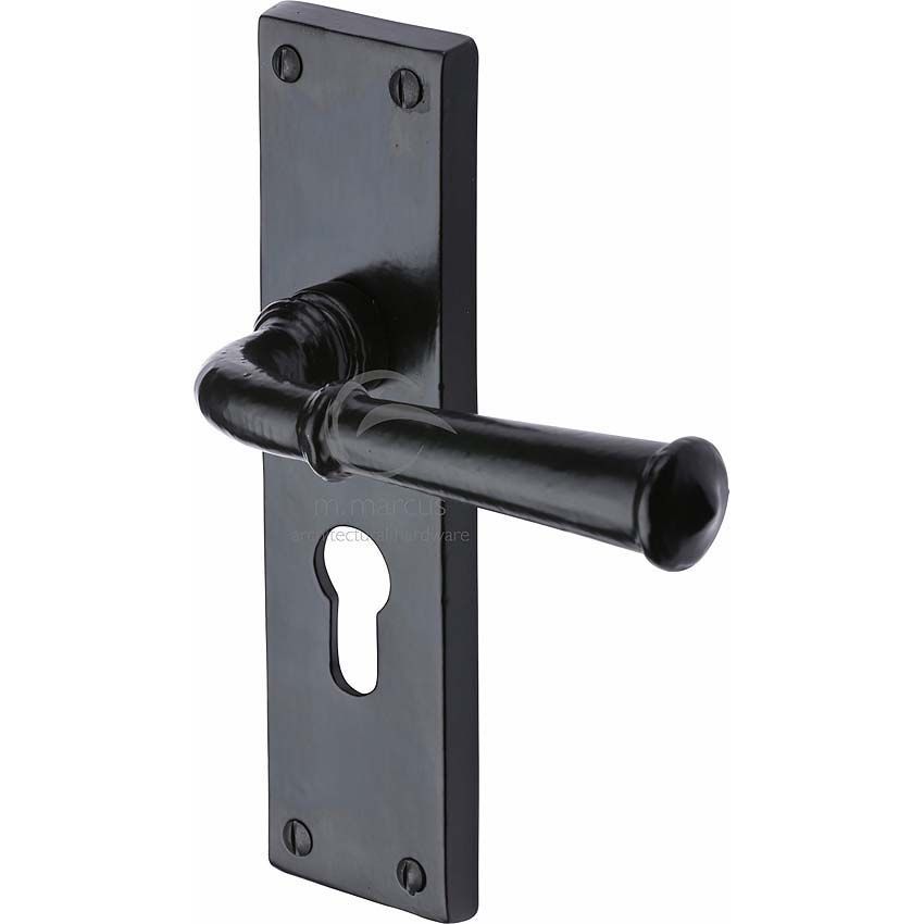 Picture of Smooth Black Ashfield Euro Lock Handle - FB3748