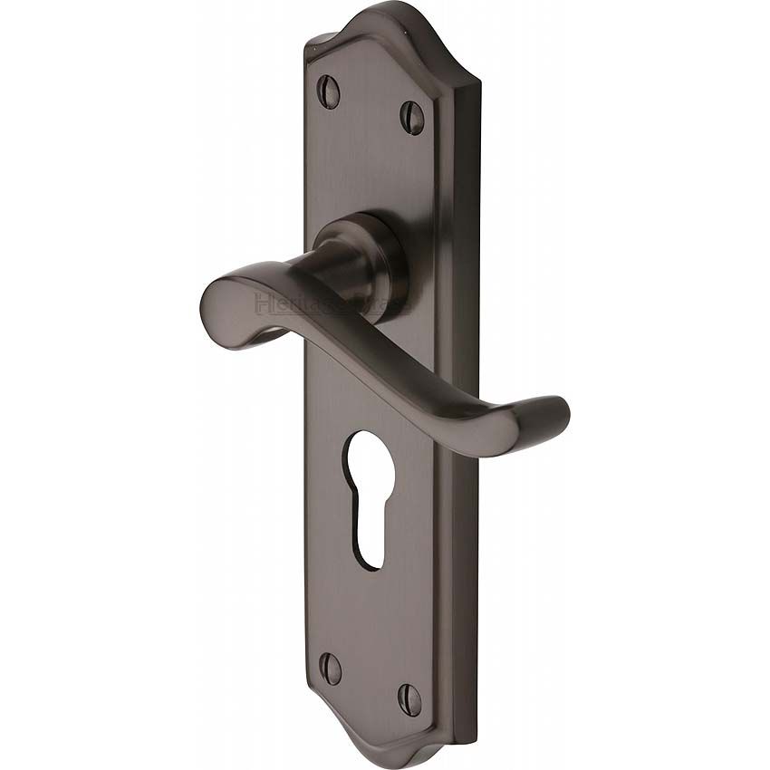 Picture of Buckingham Euro Cylinder Door Handle -W4248-MB