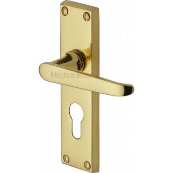 Picture of Victoria Euro Cylinder Door Handle - V3948-PB Picture of Victoria Euro Cylinder Door Handle - V3948-PB