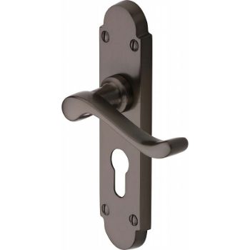 Picture of Savoy Euro Cylinder Door Handle -S607-MB Picture of Savoy Euro Cylinder Door Handle -S607-MB
