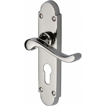 Picture of Savoy Euro Cylinder Door Handle -S607-PN Picture of Savoy Euro Cylinder Door Handle -S607-PN