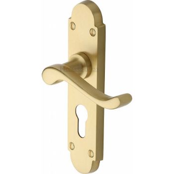 Savoy Euro Cylinder Door Handle -S607.48-SB Picture of Savoy Euro Cylinder Door Handle -S607.48-SB