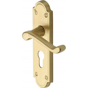 Picture of Meridian Euro Cylinder Door Handle -V327-SB Picture of Meridian Euro Cylinder Door Handle -V327-SB