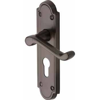 Picture of Meridian Euro Cylinder Door Handle -V327-MB Picture of Meridian Euro Cylinder Door Handle -V327-MB