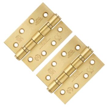 4" (102mm) Grade 13 PVD Satin Brass Fire Door Hinges - ZHSS243PVDSB 4" (102mm) Grade 13 PVD Satin Brass Fire Door Hinges - ZHSS243PVDSB