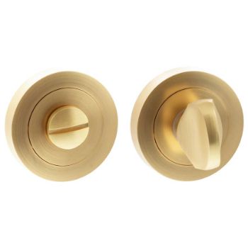 Status Bathroom WC Turn and Release Lock In Satin Brass - S2WCRSB Picture of Status Bathroom WC Turn and Release Lock In Satin Brass - S2WCRSB