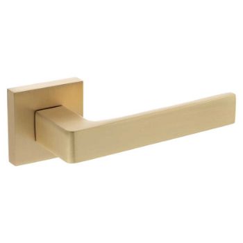 Montana Satin Brass Door Handles On A Square Rose - S40Ssb Picture of Montana Satin Brass Door Handles On A Square Rose - S40Ssb