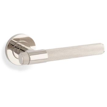 Picture of Alexander & Wilks Knurled Kingston Lever on Rose In Polished Nickel PVD - AW240PNPVD