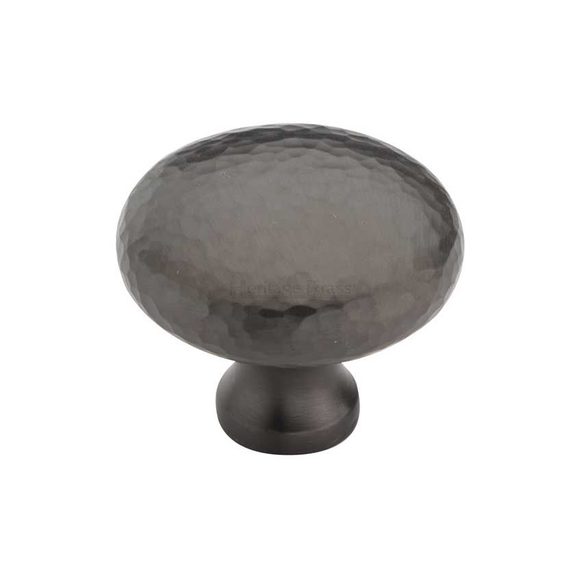 Picture of Victorian Round Cabinet Knob Hammered Design- HAM113-MB