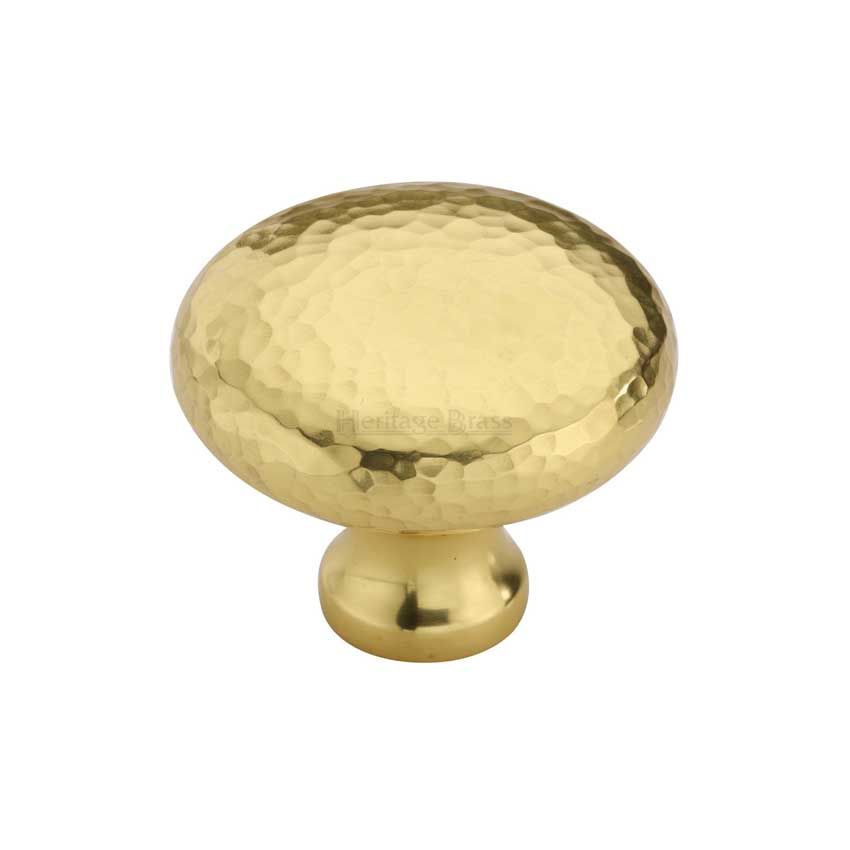 Picture of Victorian Round Cabinet Knob Hammered Design- HAM113-PB