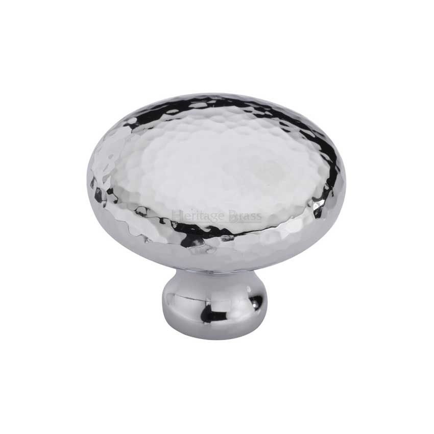 Picture of Victorian Round Cabinet Knob Hammered Design- HAM113-PC