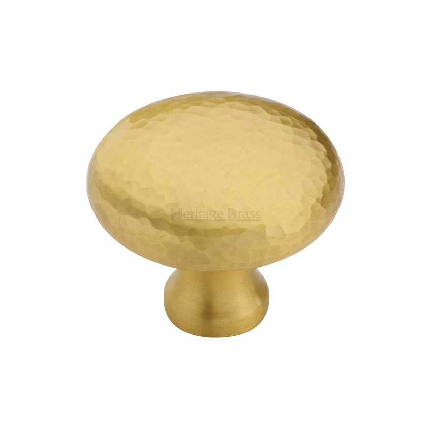 Picture of Victorian Round Cabinet Knob Hammered Design- HAM113-SB