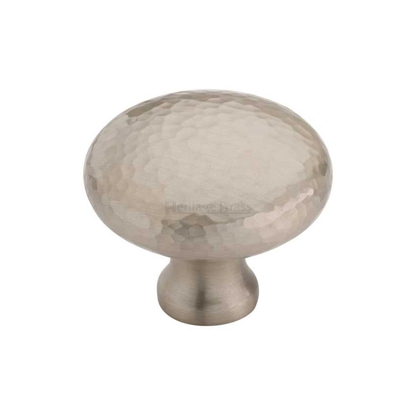 Picture of Victorian Round Cabinet Knob Hammered Design- HAM113-SN