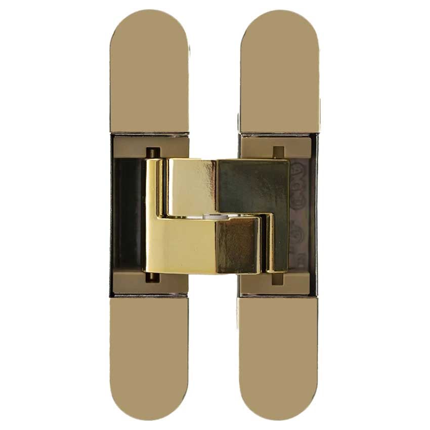 Picture of AGB Eclipse Adjustable Concealed Hinge In Polished Brass - AGBH32PB