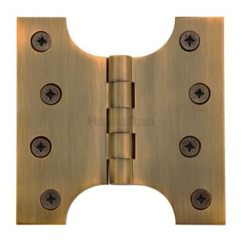Parliament Hinge,  4" x 2" x 4" Antique Brass Finish - HG99-385-AT Picture of Parliament Hinge,  4" x 2" x 4" Antique Brass Finish - HG99-385-AT