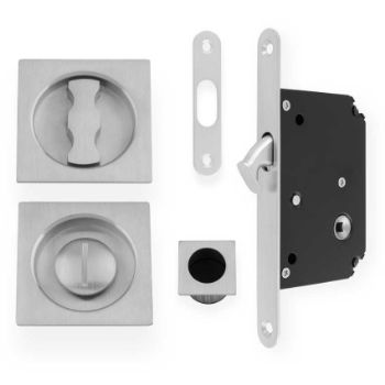 Square Sliding Door Lock Set -Satin Chrome - AW111RSC Picture of Square Sliding Door Lock Set -Satin Chrome - AW111RSC