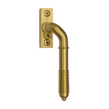 Heritage Brass Lockable Espagnolette Handle, Right Handed Reeded Design In Satin Brass - V895L RH-SB Picture of Heritage Brass Lockable Espagnolette Handle, Right Handed Reeded Design In Satin Brass - V895L RH-SB