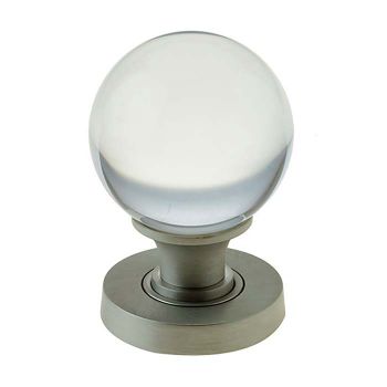 Plain Glass Ball Mortice Knob- Satin Nickel -JH4201SN Picture of Plain Glass Ball Mortice Knob- Satin Nickel -JH4201SN