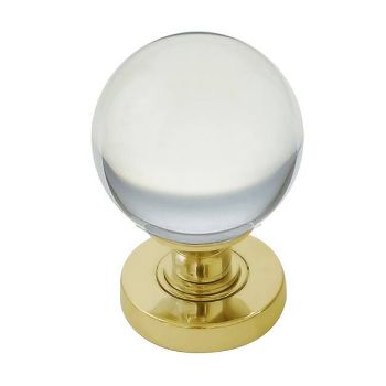 Plain Glass Ball Mortice Knob- PVD Polished Brass -JH4201PVD Picture of Plain Glass Ball Mortice Knob- PVD Polished Brass -JH4201PVD