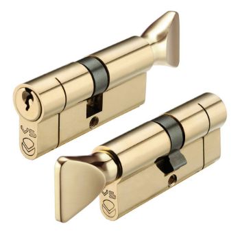 Euro Cylinder and Turn KTD - Polished Brass Picture of Euro Cylinder and Turn KTD - Polished Brass