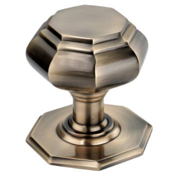 Large Octagonal Centre Door Knob In Antique Brass - SB2201ANT Picture of Large Octagonal Centre Door Knob In Antique Brass - SB2201ANT