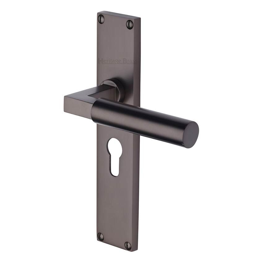 Picture of Bauhaus Euro Profile Door Handles In Matt Bronze Finish - VT6348-MB