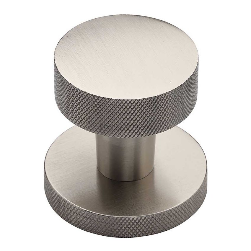 Picture of Knightsbridge Knurled Knob On A Knurled Concealed Rose In Satin Nickel - HLS8805-SN
