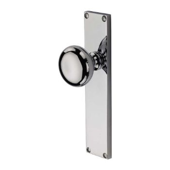 Picture of Victoria Mortice Knob on a Latch Plate In Polished Chrome - V9410-PC Picture of Victoria Mortice Knob on a Latch Plate In Polished Chrome - V9410-PC
