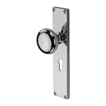 Picture of Victoria Mortice Knob On A Lock Plate In Polished Chrome - V9400-PC Picture of Victoria Mortice Knob On A Lock Plate In Polished Chrome - V9400-PC