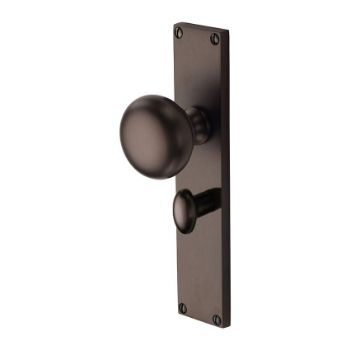 Picture of Victoria Mortice Knob On A Bathroom Plate In Matt Bronze - V9430-MB Picture of Victoria Mortice Knob On A Bathroom Plate In Matt Bronze - V9430-MB