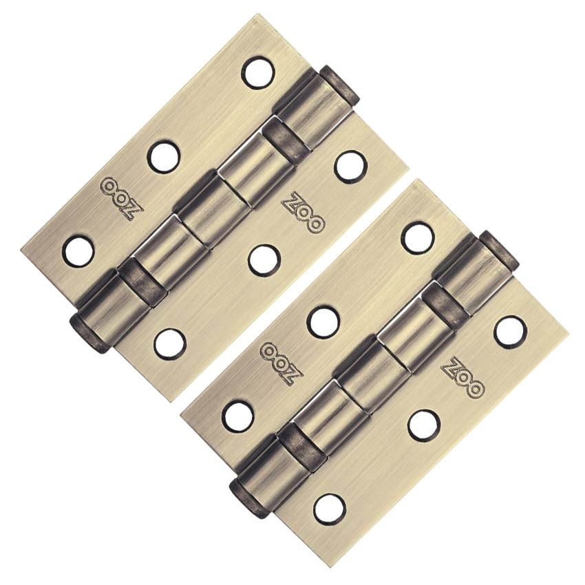 Picture of 3" (76mm) Antique Brass Ball Bearing Hinges - ZHS32AB