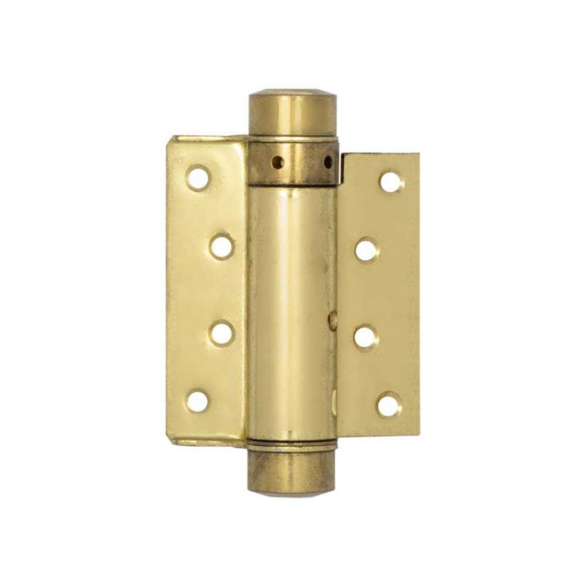 Picture of Single Action Steel Spring Hinge in a Brass Plated Finish - HB3003-PB