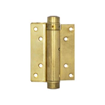 Picture of Single Action Steel Spring Hinge in a Brass Plated Finish - HB3003-PB