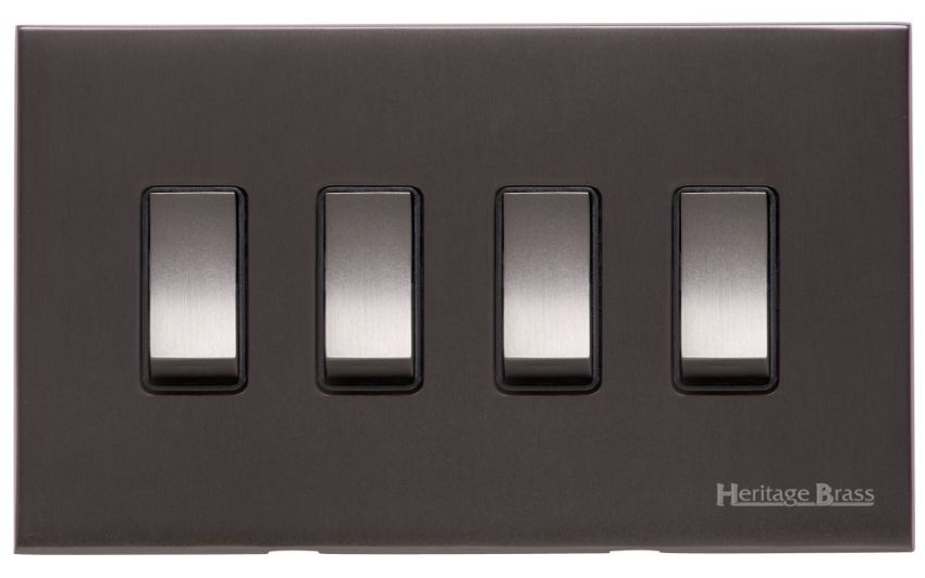 Picture of 4 Gang Rocker Switch (10 Amp) In Dark Bronze - W09.530.DBZ