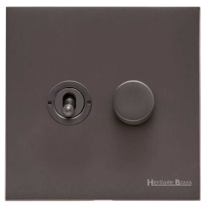 Picture of 2G Mixed Toggle Dimmer Switch 1xToggle 1xTED - Matt Bronze - W09-1TOG-1TED