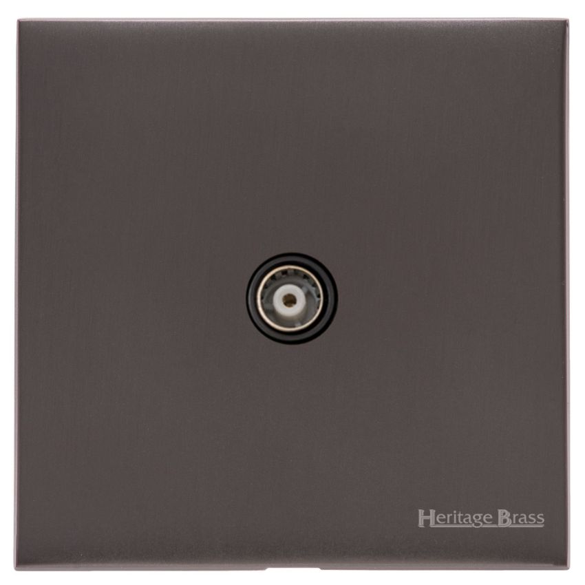 Picture of 1 Gang Non-Isolated TV Coaxial Socket - Black - W09.610.BK