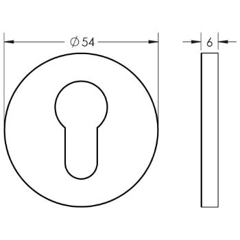 Picture of CR-S10 Antique Brass Euro Keyway Round Rose Escutcheon - CR-S10AB