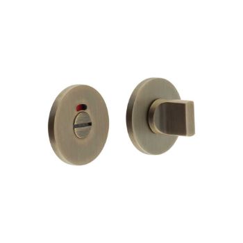 Picture of CR-802 Antique Brass Thumb Turn & Lock Round Rose w/ Indicator - CR-802AJ7AB
