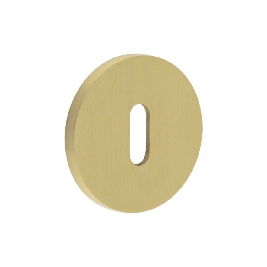 Picture of CR-R10 Satin Brass Standard Keyway Round Rose Escutcheon - CR-R10SB