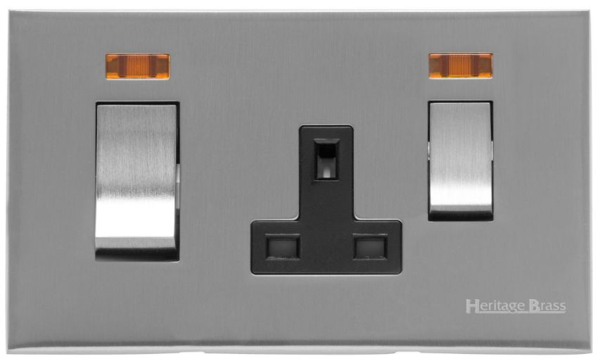 Picture of 45A Cooker Unit + 13A Socket - Satin Chrome - W35.262.SCBK