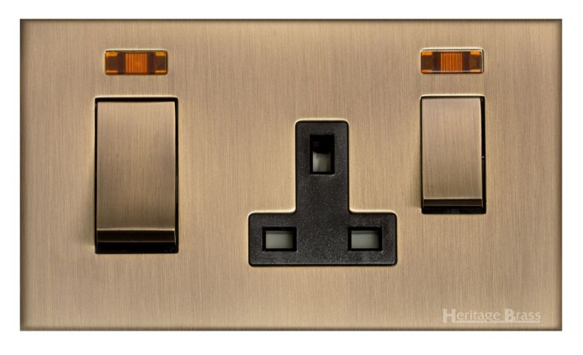 Picture of 45A Cooker Unit + 13A Socket - Antique Brass - W91.262.ABBK