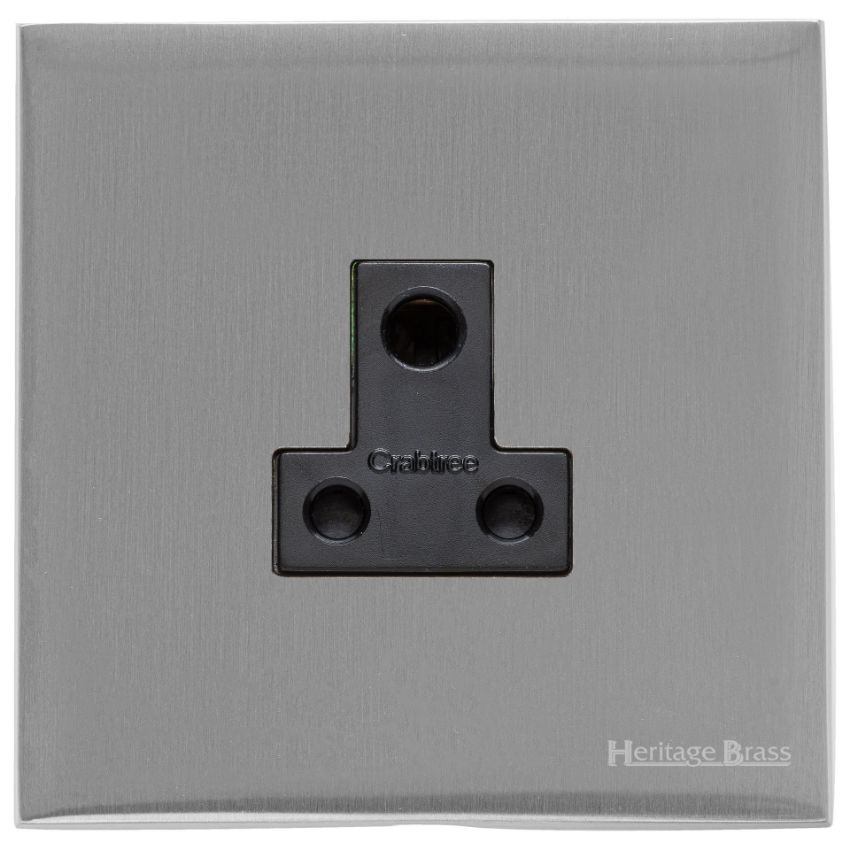 Picture of 5 Amp 3 Round Pin Socket - Satin Chrome - W35.282.BK