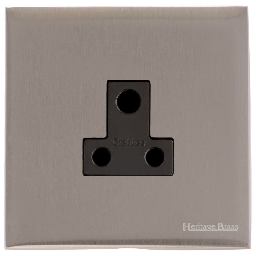 Picture of 5 Amp 3 Round Pin Socket - Satin Nickel - W05.282.BK