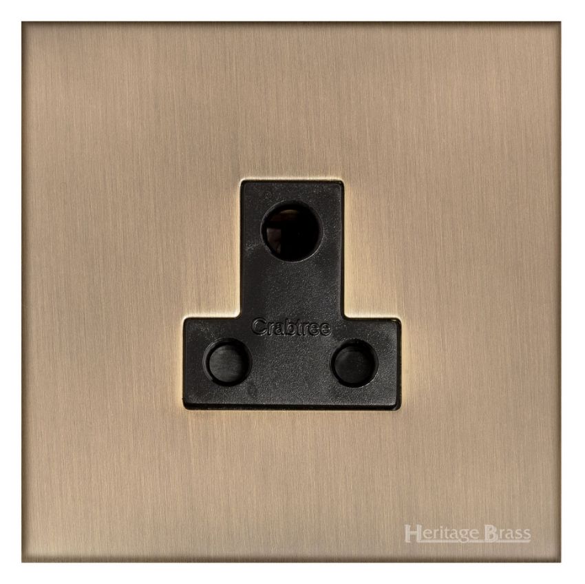 Picture of 5 Amp 3 Round Pin Socket - Antique Brass - W91.282.BK