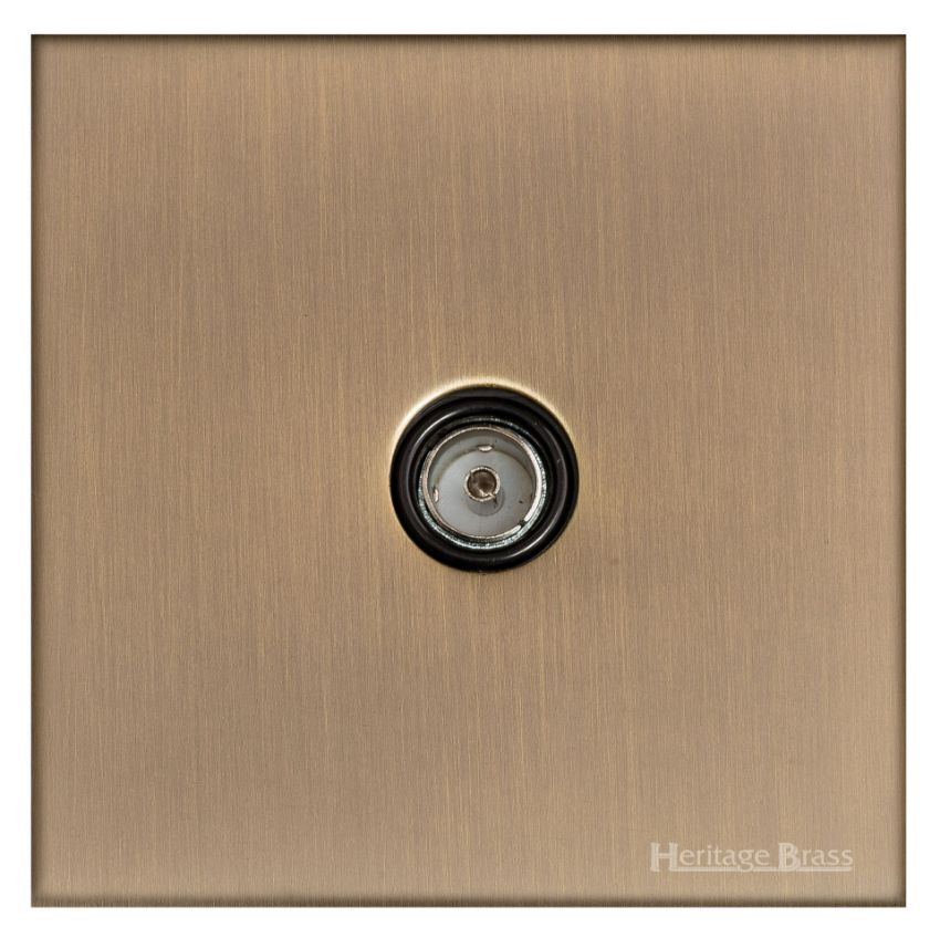 Picture of 1 Gang Non-Isolated TV Coaxial Socket - Antique brass - W91.610.BK