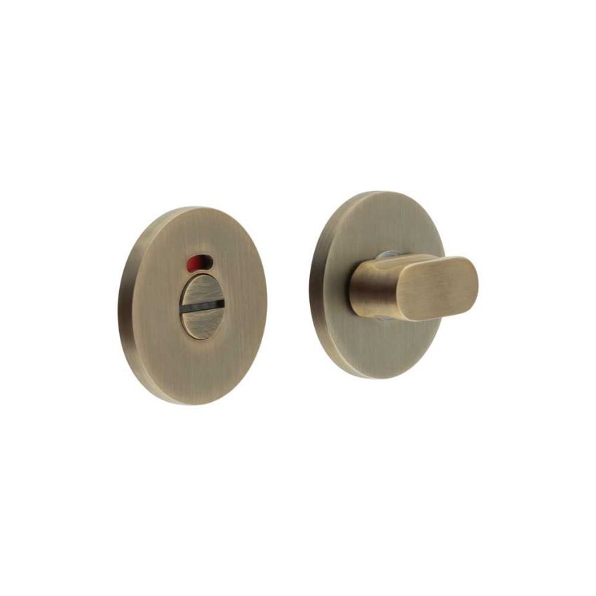 Picture of CR-801 Antique Brass Thumb Turn & Lock Round Rose w/ Indicator - CR-801AJ7AB