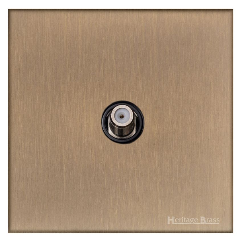Picture of 1 Gang Satellite Socket - Antique Brass - W91.605.BK